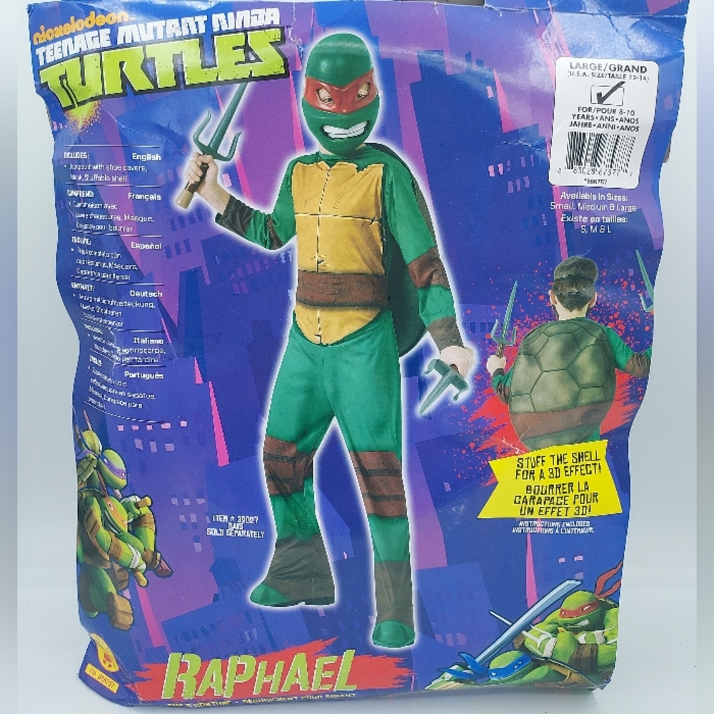 *SHIPS SAME/NEXT DAY!* New Raphael Ninja Turtle TMNT Kids Costume, Large 12-14